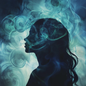 Visual representation of the benefits of daily affirmations with a calm, confident individual and supportive icons.