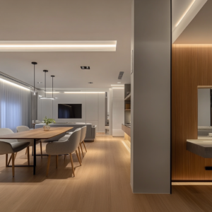 Modern urban space with minimalist design and clean architecture.