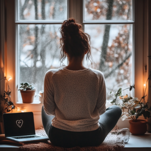 Individual engaging in daily routines that promote well-being and help overcome anxiety.